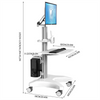 Wheels Medical Dental Clinic Trolley Carts w/ Laptop Pallet,Oral Scanner Holder