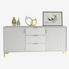 140cm Sideboard Cabinet I Storage Cupboard I Modern Buffet I White I Gold Legs