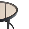 Nesting Teal Colour Glass Coffee Table Sofa Side Round Living Room Furniture Set