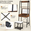 Vanity Table Set Wooden Makeup Dressing Desk And Stool w/Flip Top Mirror Black