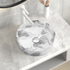 360mm Marble Round Sink Basin Ceramic Marble Effect Modern stylish w/Drainer Kit