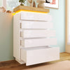 6 Drawer Chest of Drawers Sideboard with LED Storage Cabinet High Gloss White