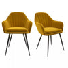 Set of 2 Mustard Velvet Tub Dining Chairs - Logan LOG042