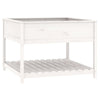 LAPOOH Planter with Shelf White 111.5x111.5x81 Solid Wood Pine,Planter W9P8