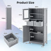 Tall Bathroom Storage Cabinet Freestanding Organizer Cabinet Adjustable Shelves