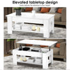 Wooden Coffee Table With Storage Matte Sofa End Table LED Light Living Room