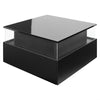 Coffee Table with LED Lights Storage Tea Table High Gloss Black for Living Room