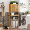 Large Bamboo Over-The-Toilet Storage Cabinet Bathroom Rack with Adjustable Shelf