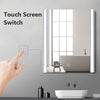 Rectangular White Bathroom Mirror 3 Colors LED Lights Wall Mounted Dimmable IP44