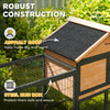 Rabbit Hutch Outdoor with Steel Run, Removable Plastic Tray