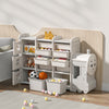 Kids Storage Playroom Shelf Rack Children's Toy Box w/10 Drawers Train Design