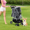 Pet Stroller Dog Cat Puppy Pram Pushchair Travel Cart With Clear Rain Cover