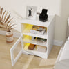 Bedside Table RGB LED 4 Tier Storage Cabinet Nightstand with Charging Station
