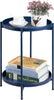 Round Side Table Metal End Table, 2-Tier Tray Snack Table Coffee Table Tea Table