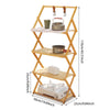 4 Layer Bamboo Outdoor Folding Shelf Wooden Camping Storage Rack Shelves Unit UK