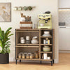 Freestanding Shoe Organizer Shoe Storage Cabinet-Oak