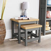 Nest of 2 Tables Coffee Tables Dark Grey Oak Nested Set Living Room 36mm Top