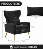 Modern Velvet Armchair | TV Lounge Chair | Gold Legs | Single Sofa for Bedroom