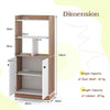 Wooden 4-Tier Bookcase Freestanding Display Unit with 2 Doors & Open Shelves