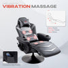 Massage Gaming Chair, Swivel Racing Gaming Recliner with Retractable Footrest
