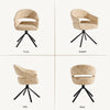 1 PC Dining Chair 360° Swivel Metal Legs Kitchen Room Chair