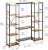 Industrial Bookcase Large Storage Unit Rustic Shelving Sturdy Display Cabinet