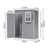 Lockable Outdoor Plastic Garden Storage Shed Bike Tools Shed House Cabin 5x3ft