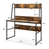 2 in 1 Computer Desk PC Laptop Table Writing Study Workstation Storage Bookcases