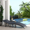 Folding Rattan Sun Lounger with and Pillow, Grey