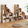 Wooden Storage Organizer 4-Tier Stepped Bookshelf-Natural