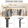 Metal Clothes Stand Rack Height Adjustable Clothing Rack with 2 Rods