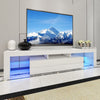 Large 200CM LED TV Stand Cabinet Unit Modern High Gloss Door LED Light White