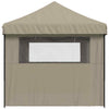 Foldable Party Tent - with 3 Sidewalls Taupe A0F4