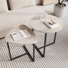 Round Coffee Table Set of 2 Small Coffee Table Living Room Tables,Metal Frame...