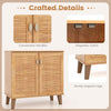 Entryway Freestanding Storage Cabinet 4-Tier Shoe Rackw/Shelves-Teak