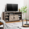 Entertainment Center 150cm Sliding Barn Door TV Stand w/Shelf-Grey
