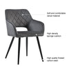 Grey Velvet Dining Chairs of 2 Dining Room Kitchen Chairs Set Modern