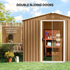 8 x 6ft Garden Storage Shed with Double Door Brown Wood Effect