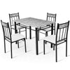 Marble 5-piece Kitchen Dining Set Kitchen Table Set-Grey