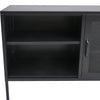 Industrial Styl TV Stand Cabinet w/ Storage Grille Door Metal Media Unit Console