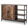 Industrial Storage Cabinet Sideboard Buffet Organizer 3-Tier Side Rack & 2-Door