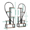 2X Heart-shape Plant Stand Flower Shelf 20 Pots Holder Stand Rack Large Capacity