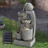 Solar Garden Water Fountain Feature Freestanding Cascade Outdoor Decor w/Light