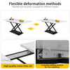 Extendable Table 120-160x80cm Kitchen Table White Marble Effect Telescopic Table