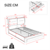 Ottoman Gas Lift Up Storage 5 FT King Size Bed Frame with Drawer and LED Lights