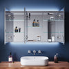 Large Bathroom Mirror Cabinet 1000x600 with LED Demister Shaver Socket 3 Colors