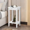 Wooden End Table Living Room Versatile 2-Tier Tall Storage Sofa Side Table