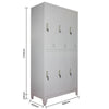180cm Tall Metal Storage Cupboard 6/9 Doors Cabinet Gym Staff School Locker