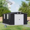 16x10ft ExtraLarge Metal Garden Shed Outdoor Bike Tool Storage House Window Lock