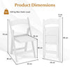 4 Pack Folding Chairs Dining Chair Set w/ Padded Seat & Back-White